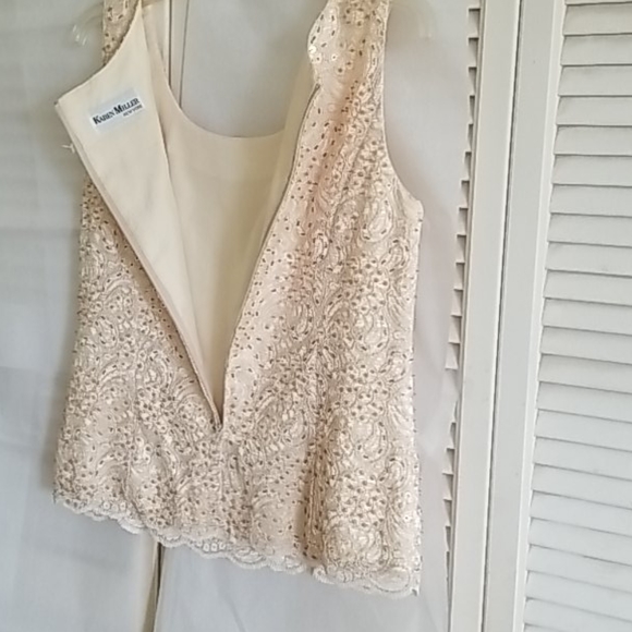Karen Miller Sequins Champagne Top - Picture 3 of 4